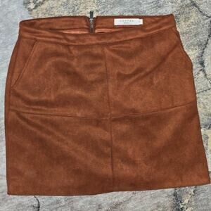 Costes Basic Brown Mini Skirt Size Small Brownish Tan 90s Inspired